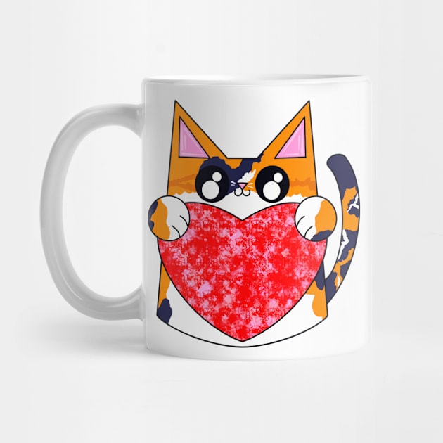 Rose The Calico Cat With Valentines Heart by missmann